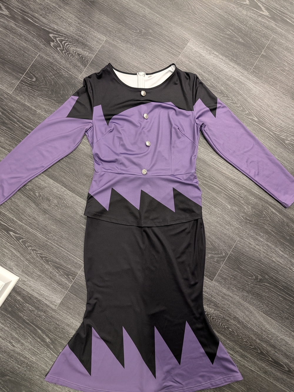 Women's Purple & Black Long Sleeve Dress